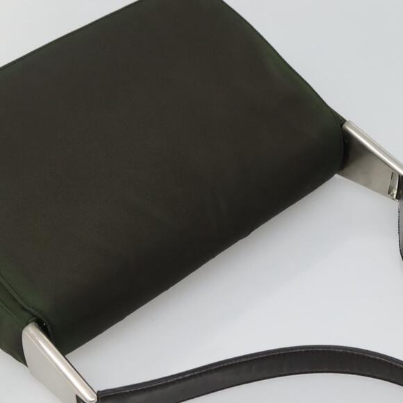 PRADA Shoulder Bag Nylon Khaki Silver - Picture 6 of 12